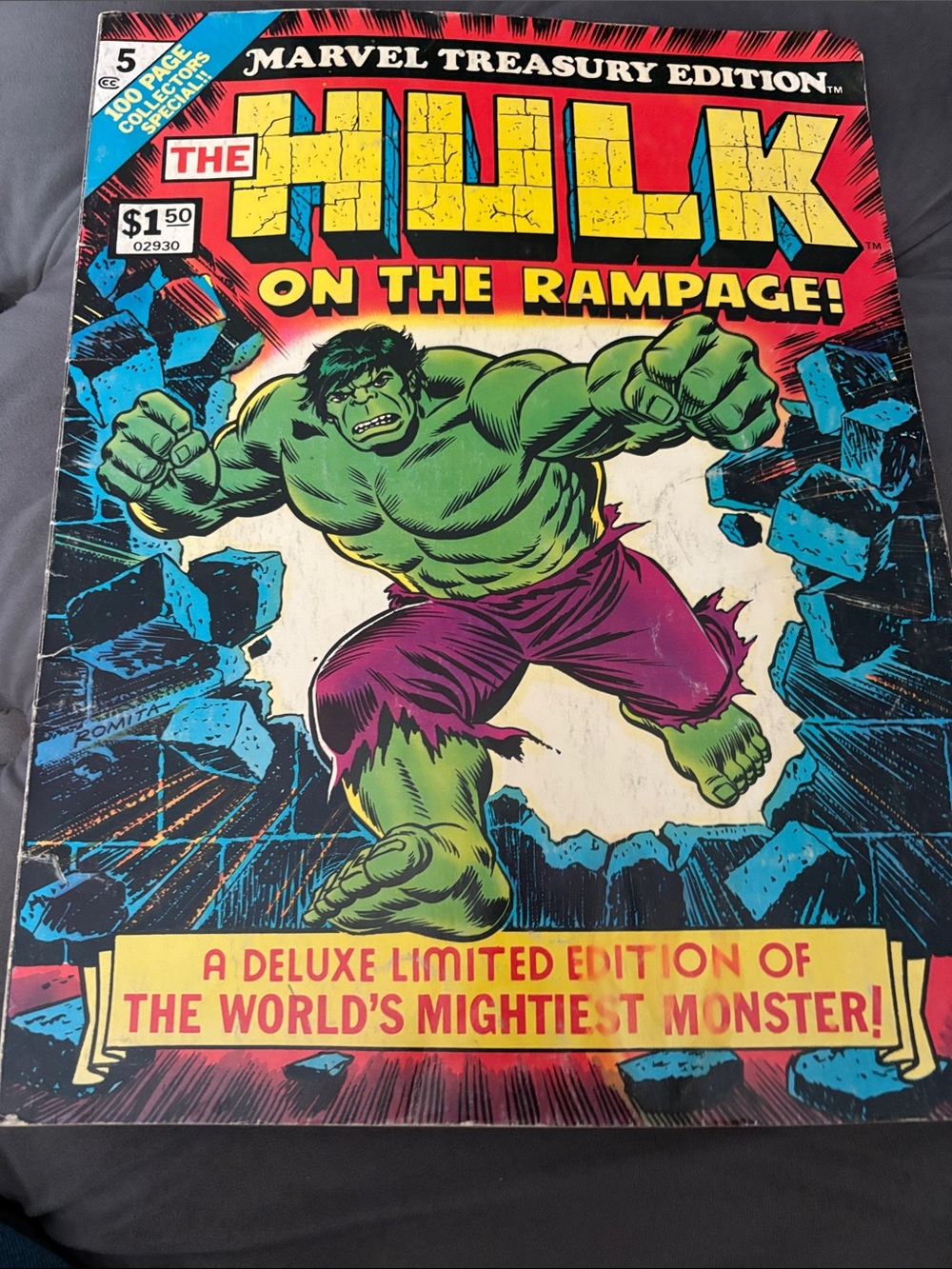Vintage 1975 Marvel The Hulk On The Rampage Treasury Edition #5 Comic